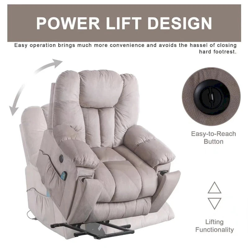 Fauteuil inclinable Ebello Power Assist Lift avec massage