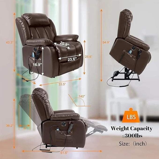 Fauteuil inclinable Ebello Power Assist Lift avec massage