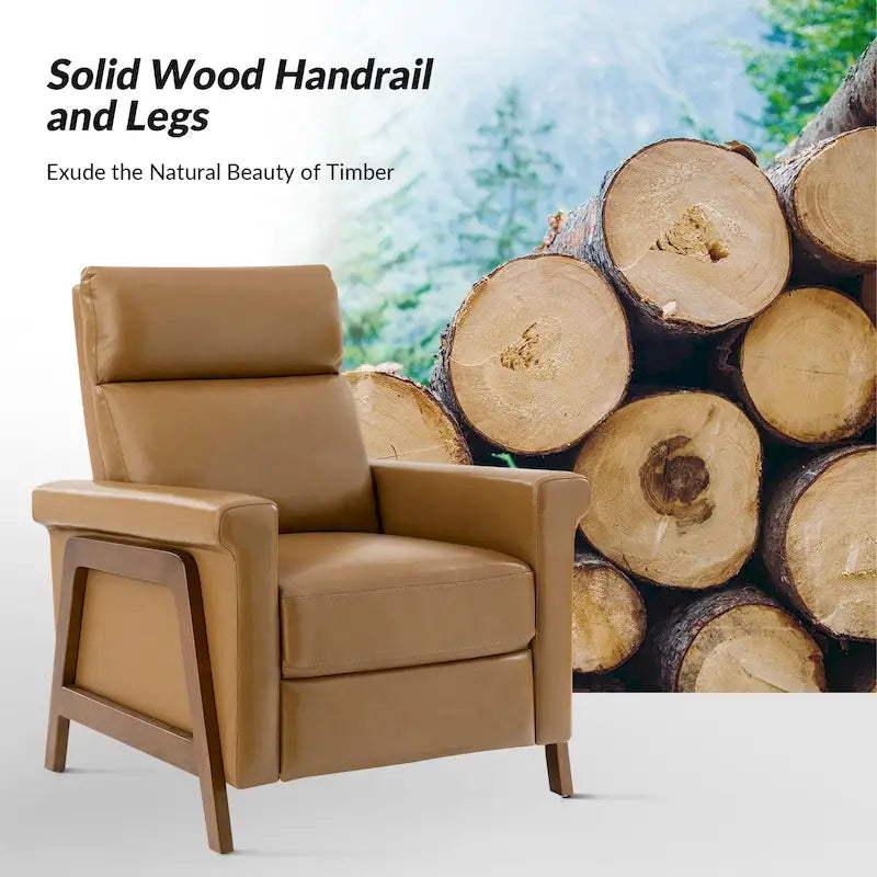 Fauteuil inclinable Jaime Modern Power en cuir véritable avec ports USB de HULALAHOME