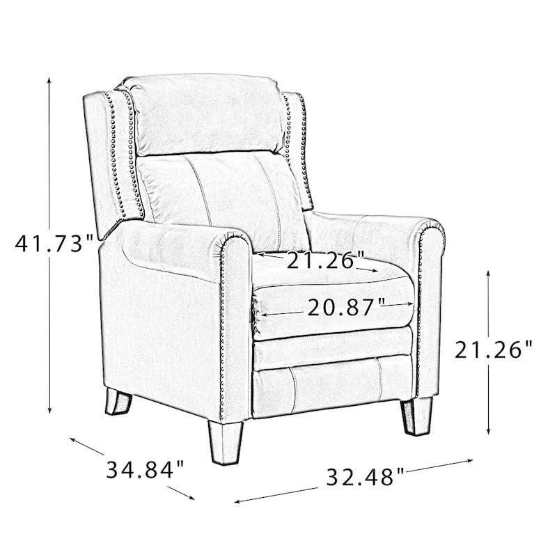 Fauteuil inclinable manuel en cuir véritable Felisa 32.48