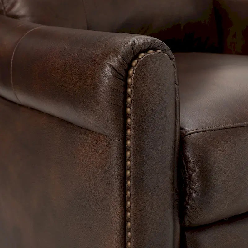 Fauteuil inclinable manuel en cuir véritable Felisa 32.48
