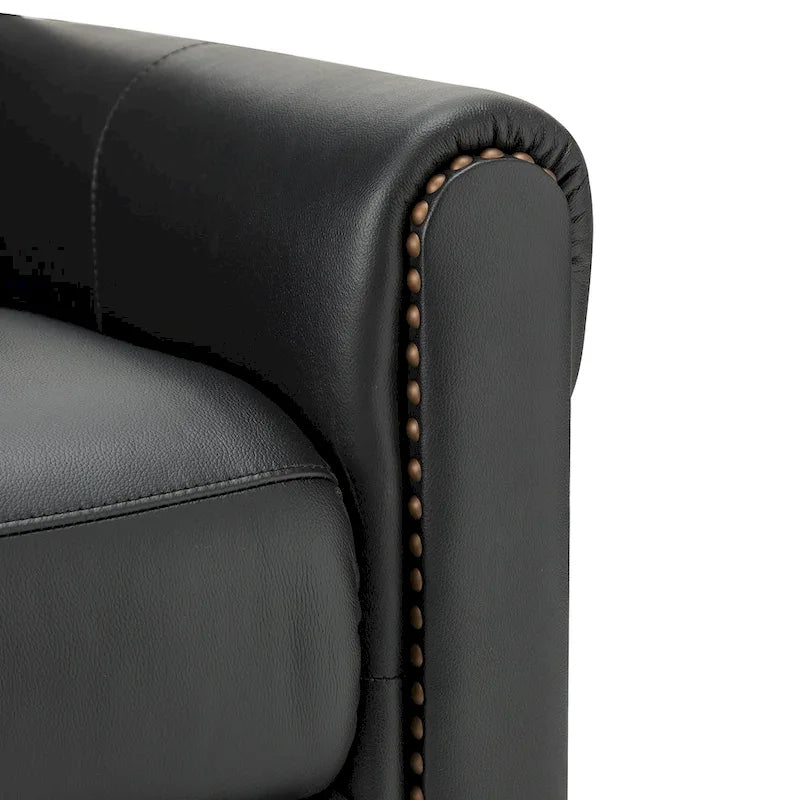Fauteuil inclinable manuel en cuir véritable Felisa 32.48