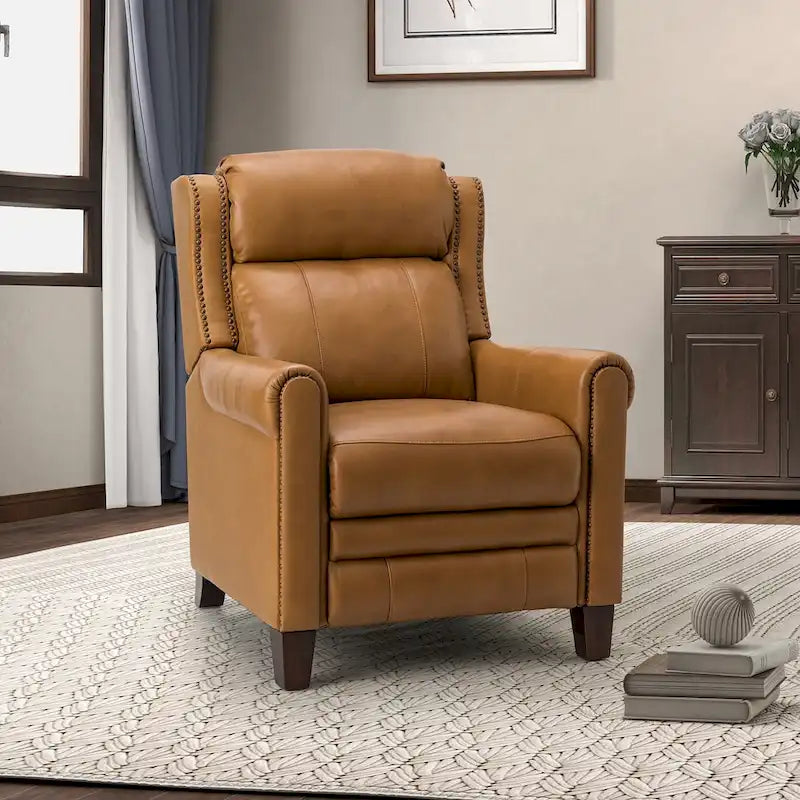 Fauteuil inclinable manuel en cuir véritable Felisa 32.48