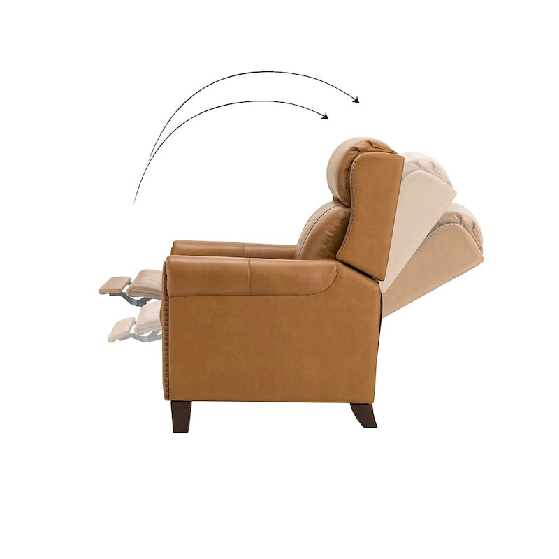 Fauteuil inclinable manuel en cuir véritable Felisa 32.48