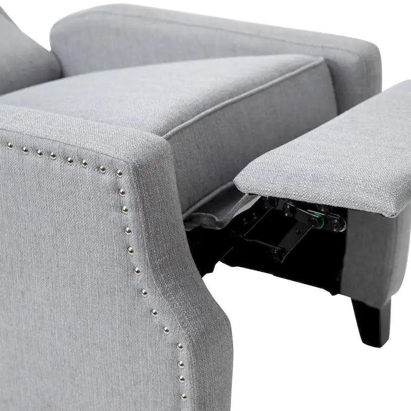 Fauteuil inclinable avec pochette arrière et garniture de clous décoratifs