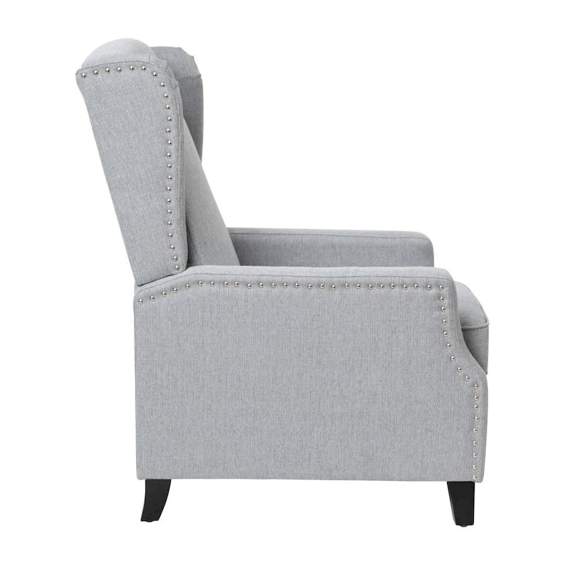 Fauteuil inclinable avec pochette arrière et garniture de clous décoratifs