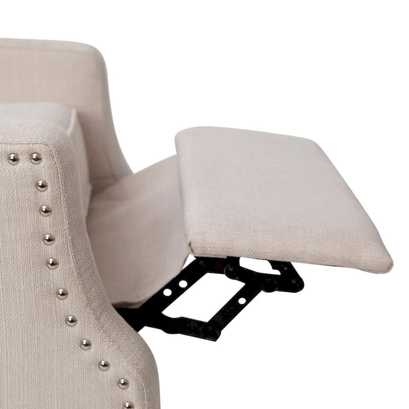 Fauteuil inclinable avec pochette arrière et garniture de clous décoratifs