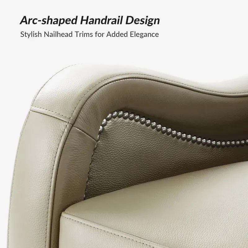 Fauteuil inclinable, basculant et pivotant en cuir véritable FrancoModern avec garniture cloutée par HULALA HOME