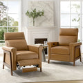 Fauteuil inclinable électrique en cuir véritable moderne Jaime avec ports USB intégrés, lot de 2, par HULALA HOME