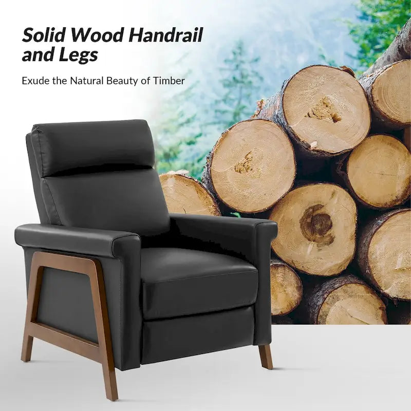 Fauteuil inclinable électrique en cuir véritable moderne Jaime avec ports USB intégrés, lot de 2, par HULALA HOME