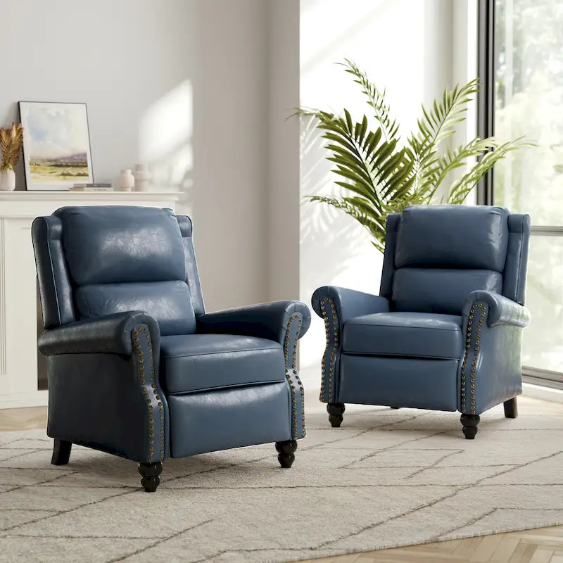 Fauteuil inclinable moderne 2 places avec assise rembourrée en cuir PU/tissu