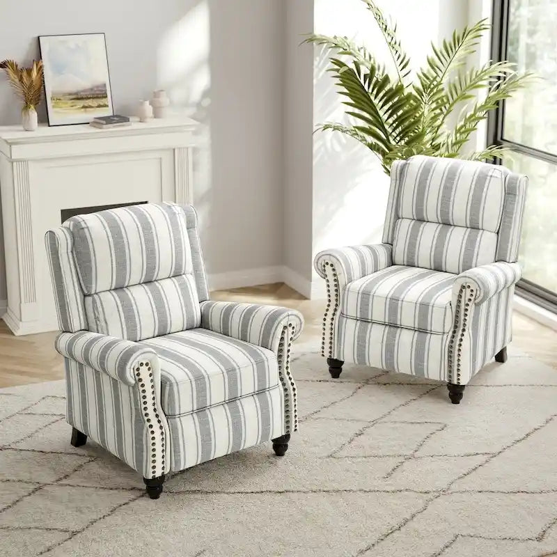 Fauteuil inclinable moderne 2 places avec assise rembourrée en cuir PU/tissu