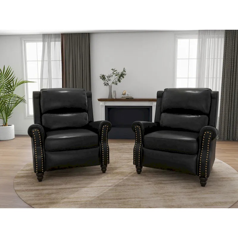 Fauteuil inclinable moderne 2 places avec assise rembourrée en cuir PU/tissu
