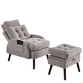 HOMYKA Chaise longue rembourrée avec dossier réglable et pouf de rangement