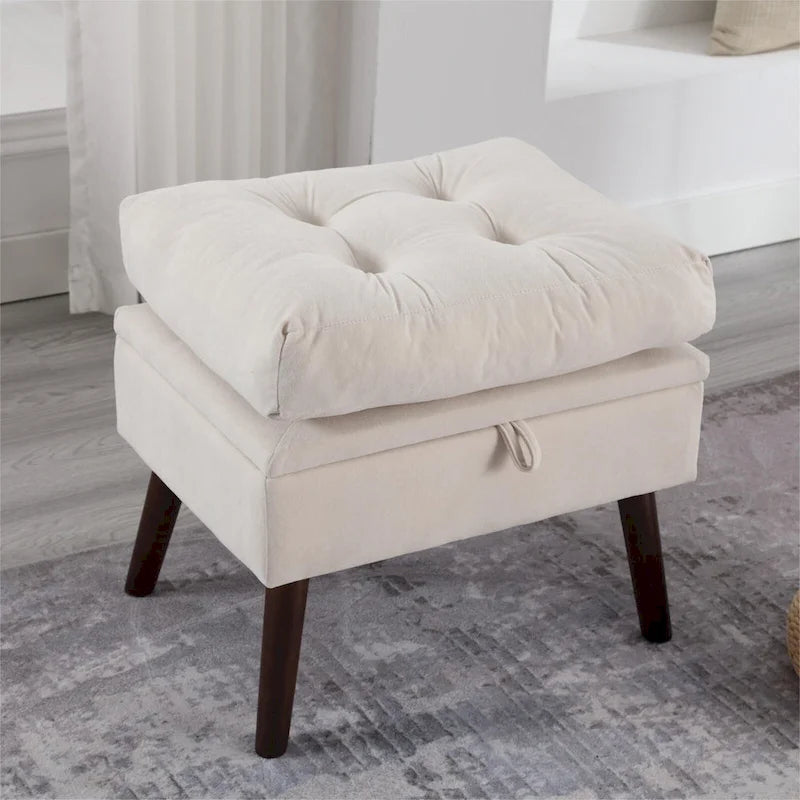 HOMYKA Chaise longue rembourrée avec dossier réglable et pouf de rangement