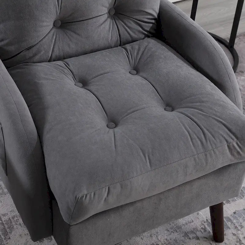 HOMYKA Chaise longue rembourrée avec dossier réglable et pouf de rangement