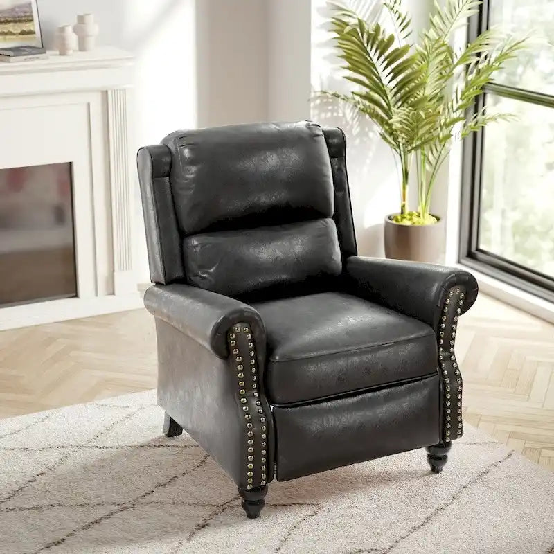 Fauteuil inclinable moderne et rembourré en cuir PU