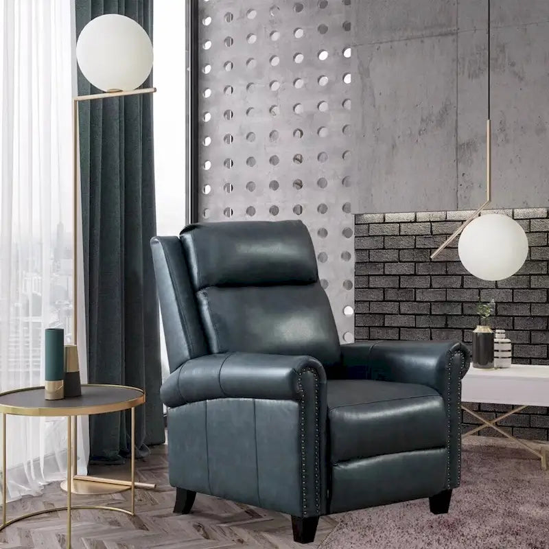 Fauteuil inclinable de club à dossier poussé en cuir véritable Ebello