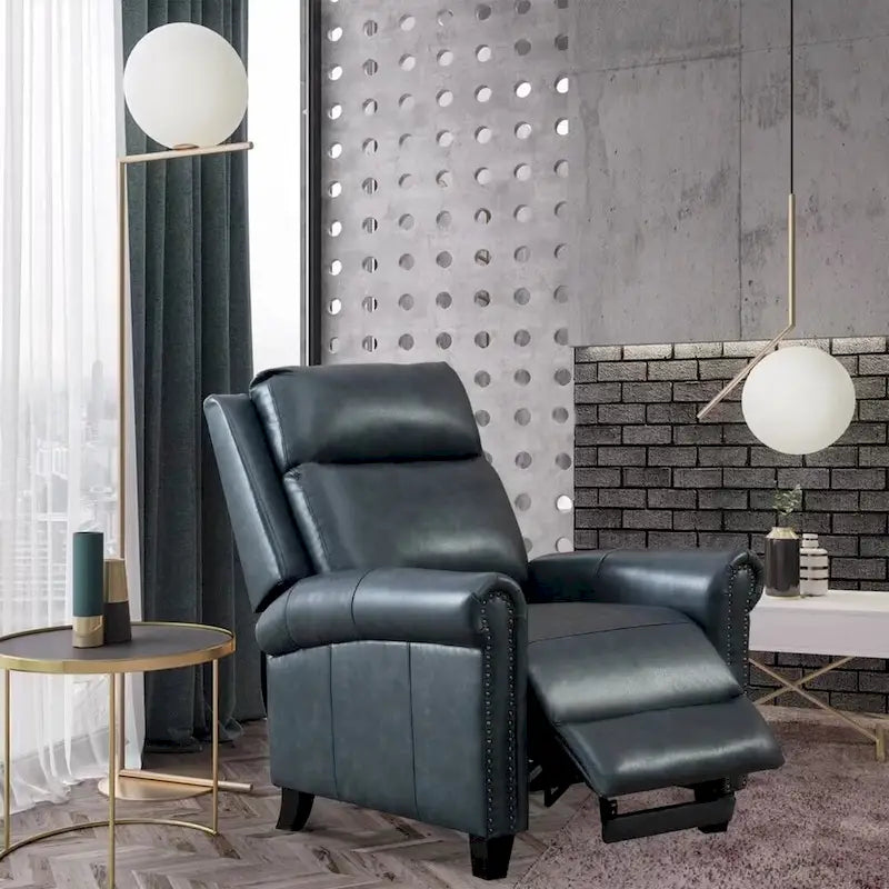 Fauteuil inclinable de club à dossier poussé en cuir véritable Ebello