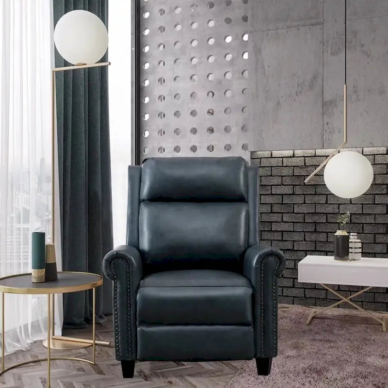 Fauteuil inclinable de club à dossier poussé en cuir véritable Ebello