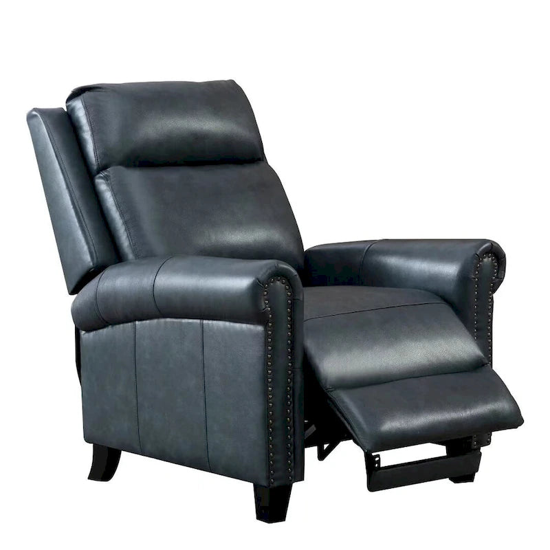 Fauteuil inclinable de club à dossier poussé en cuir véritable Ebello