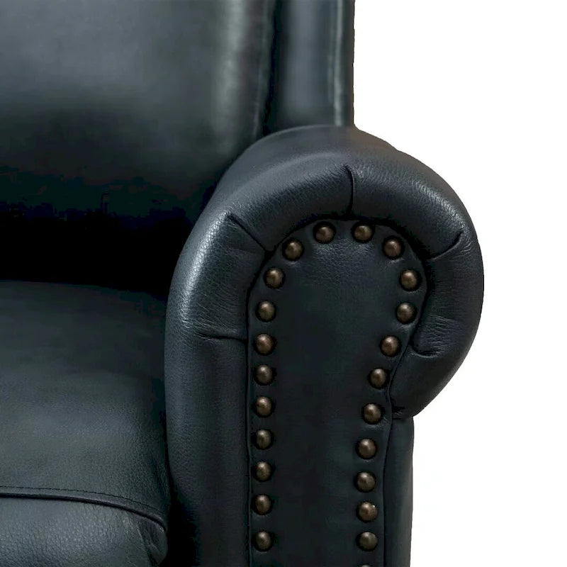 Fauteuil inclinable de club à dossier poussé en cuir véritable Ebello