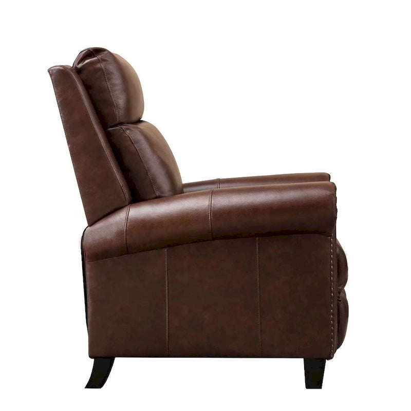 Fauteuil inclinable de club à dossier poussé en cuir véritable Ebello