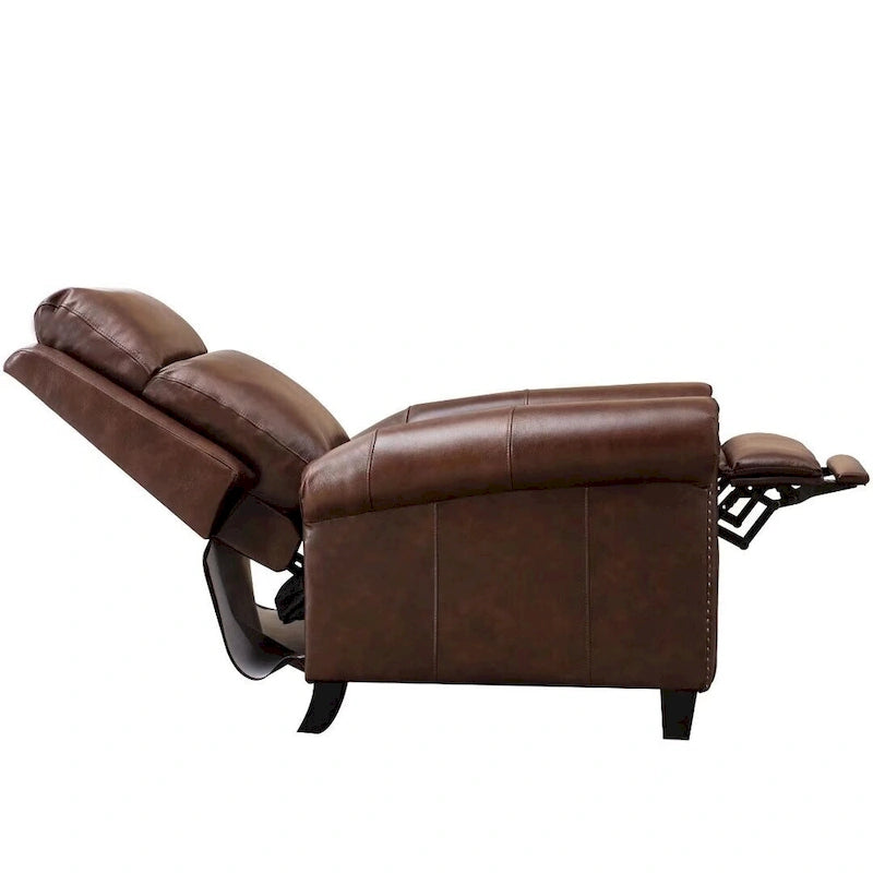 Fauteuil inclinable de club à dossier poussé en cuir véritable Ebello
