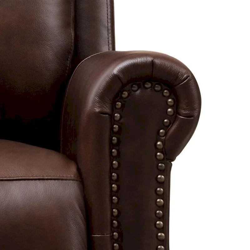 Fauteuil inclinable de club à dossier poussé en cuir véritable Ebello
