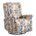Fauteuil inclinable manuel floral HOMYKA, pivotant et basculant, rembourré