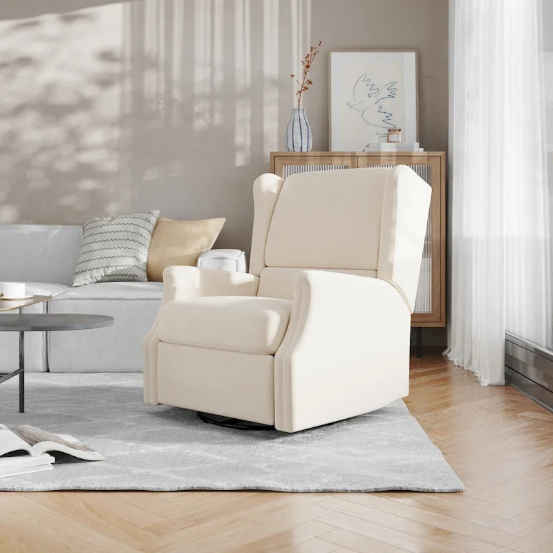 Fauteuil inclinable planeur manuel avec dossier haut et pivotant à 360°