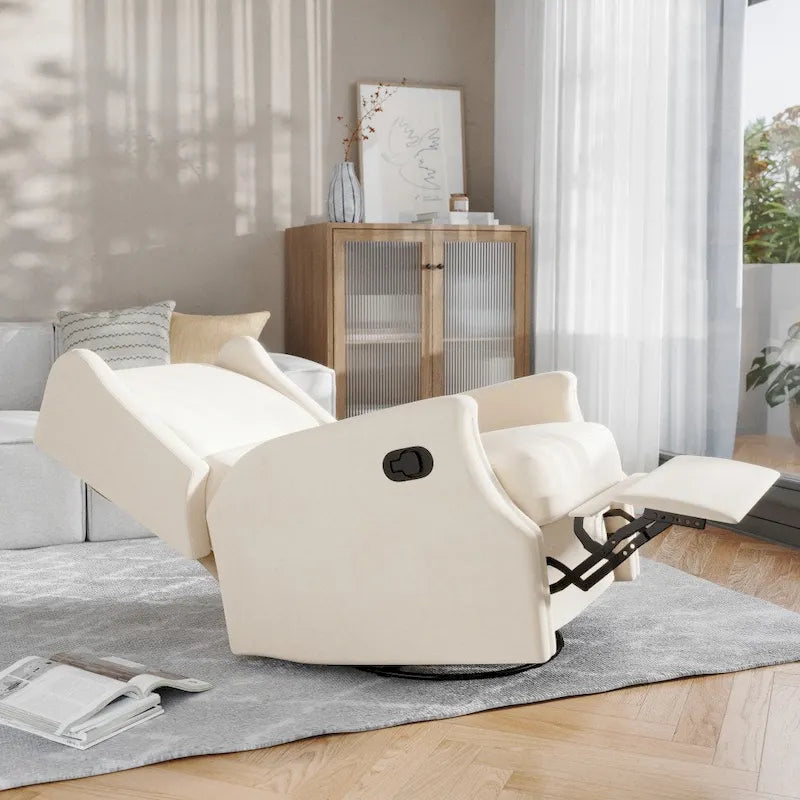 Fauteuil inclinable planeur manuel avec dossier haut et pivotant à 360°