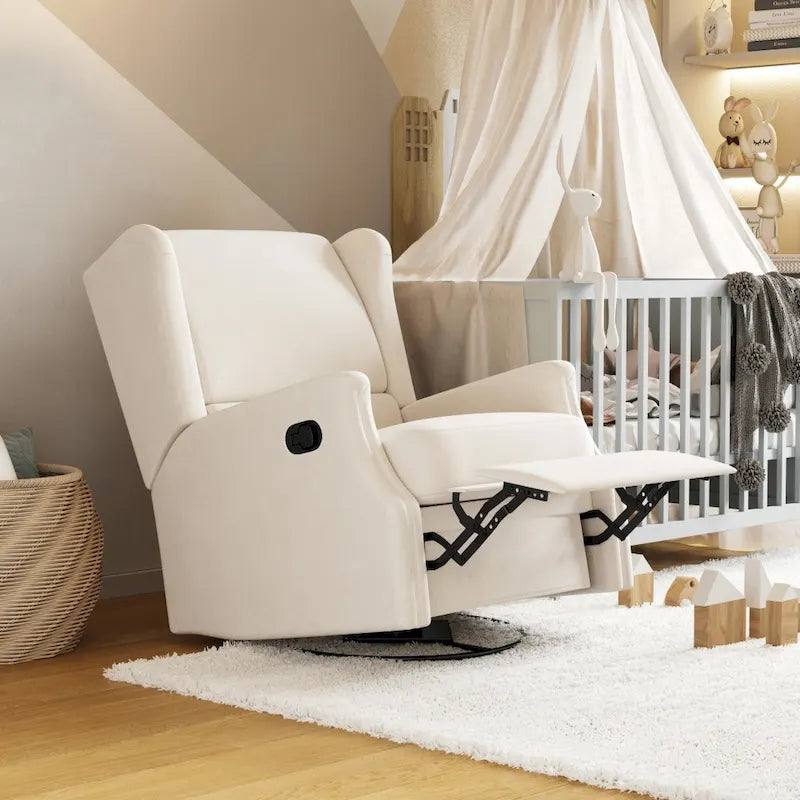 Fauteuil inclinable planeur manuel avec dossier haut et pivotant à 360°