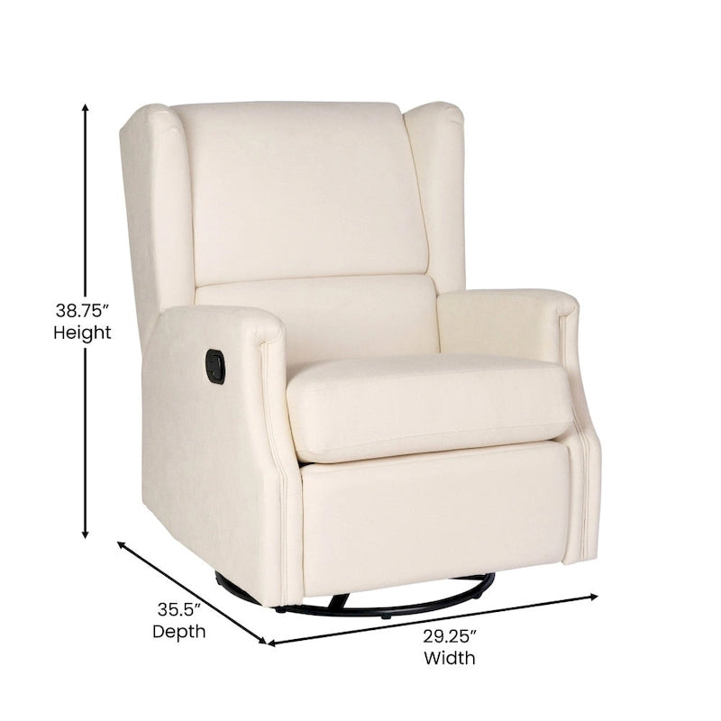 Fauteuil inclinable planeur manuel avec dossier haut et pivotant à 360°