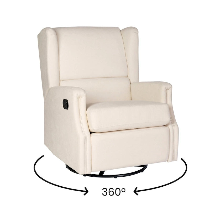Fauteuil inclinable planeur manuel avec dossier haut et pivotant à 360°