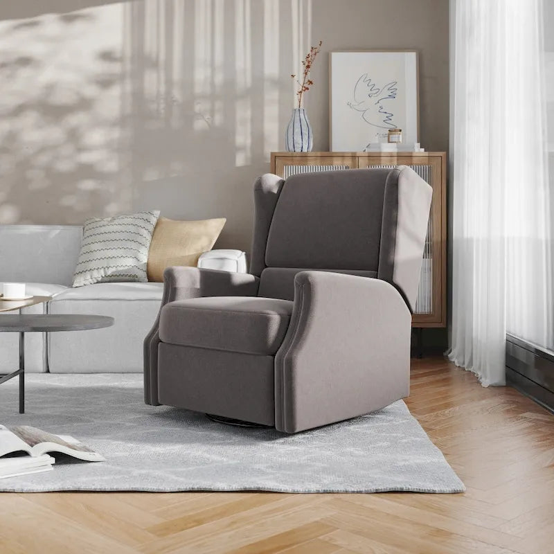 Fauteuil inclinable planeur manuel avec dossier haut et pivotant à 360°