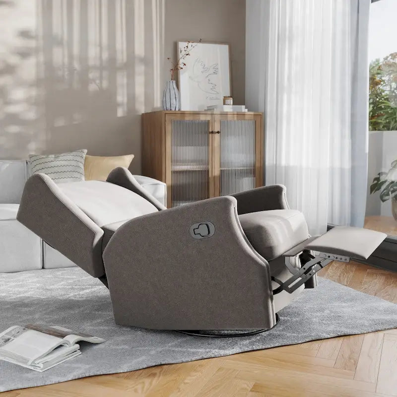 Fauteuil inclinable planeur manuel avec dossier haut et pivotant à 360°