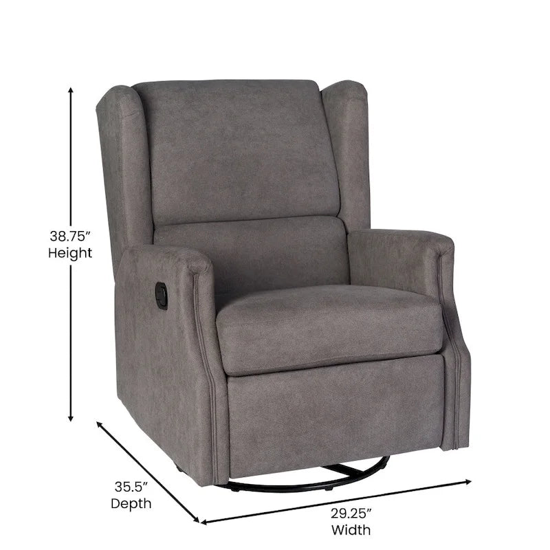 Fauteuil inclinable planeur manuel avec dossier haut et pivotant à 360°