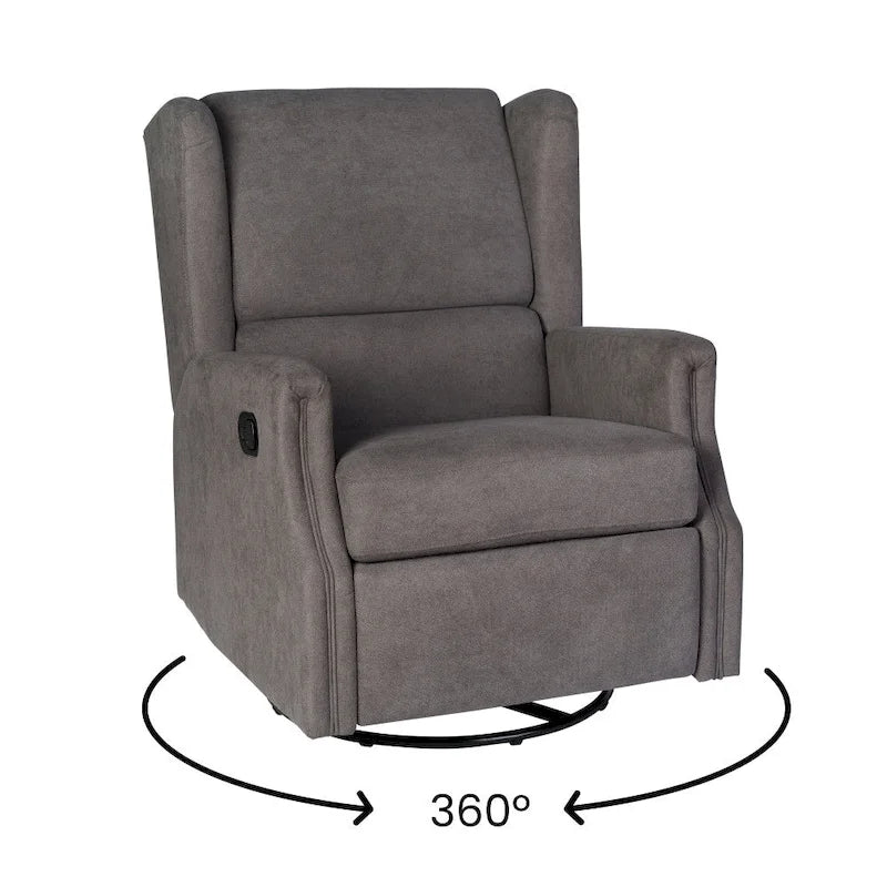 Fauteuil inclinable planeur manuel avec dossier haut et pivotant à 360°