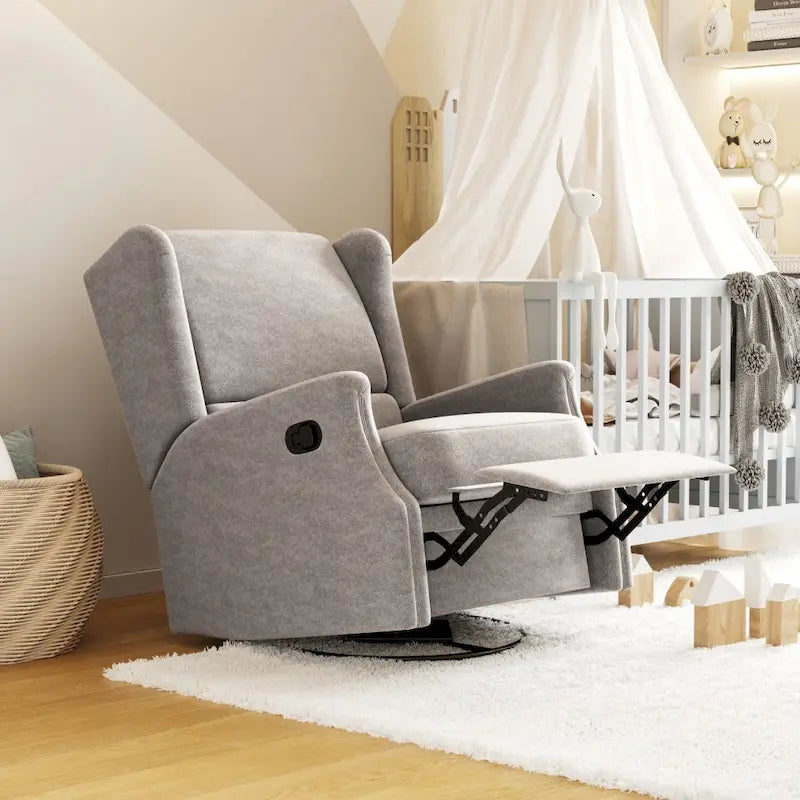 Fauteuil inclinable planeur manuel avec dossier haut et pivotant à 360°