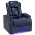 Fauteuil inclinable électrique MCombo, Siège de cinéma maison avec appui-tête réglable et tablette, Cuir respirant HTS422