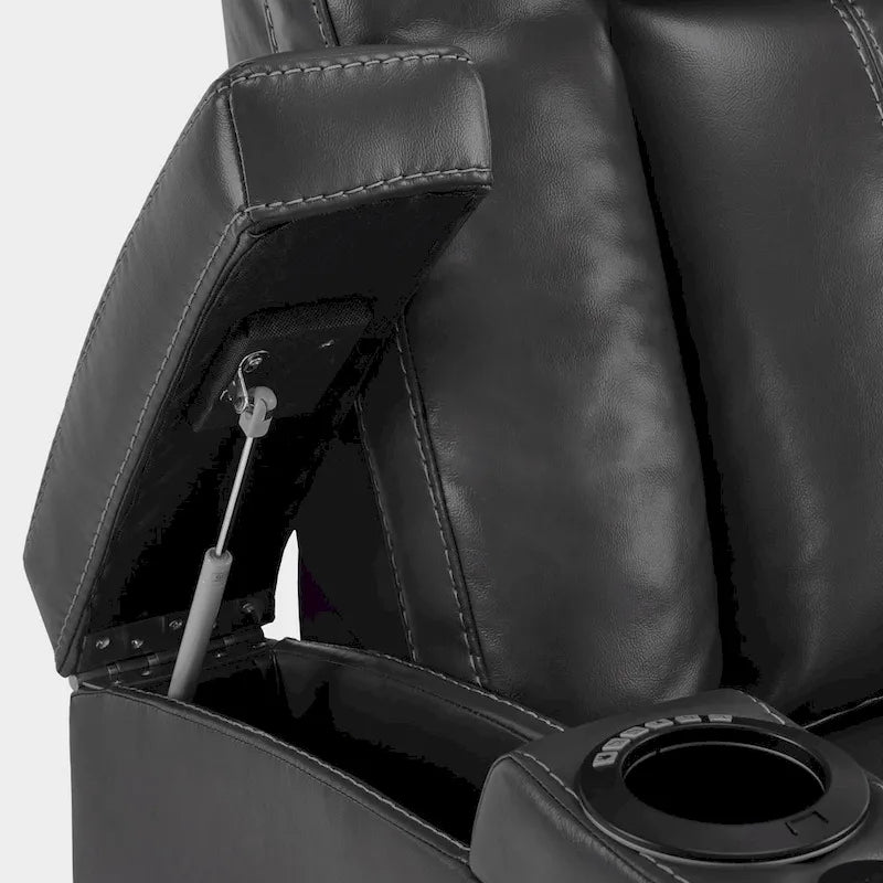 Fauteuil inclinable électrique MCombo, Siège de cinéma maison avec appui-tête réglable et tablette, Cuir respirant HTS422