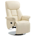 Fauteuil inclinable pour adultes, fauteuil inclinable pivotant réglable avec repose-pieds, accoudoirs rembourrés, revêtement en cuir PU et base en acier