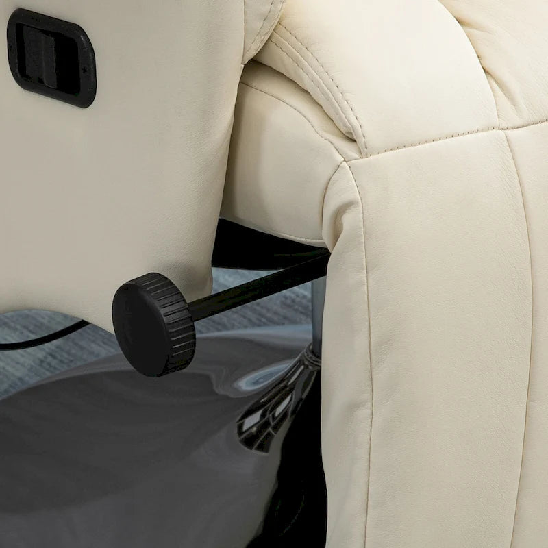 Fauteuil inclinable pour adultes, fauteuil inclinable pivotant réglable avec repose-pieds, accoudoirs rembourrés, revêtement en cuir PU et base en acier