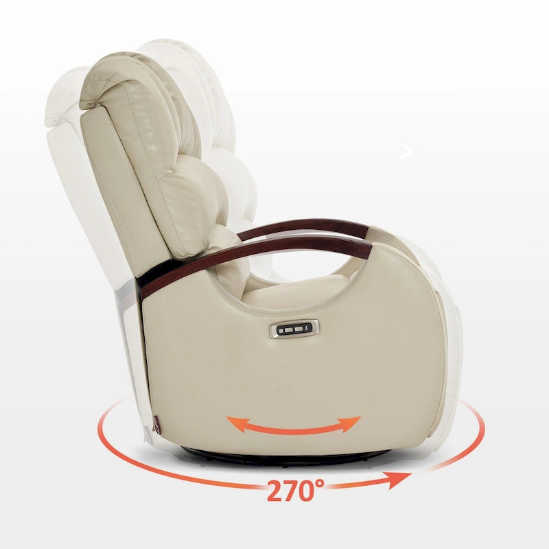 Fauteuil inclinable, pivotant et berçant motorisé MCombo avec têtière réglable pour chambre de bébé, en similicuir PR616