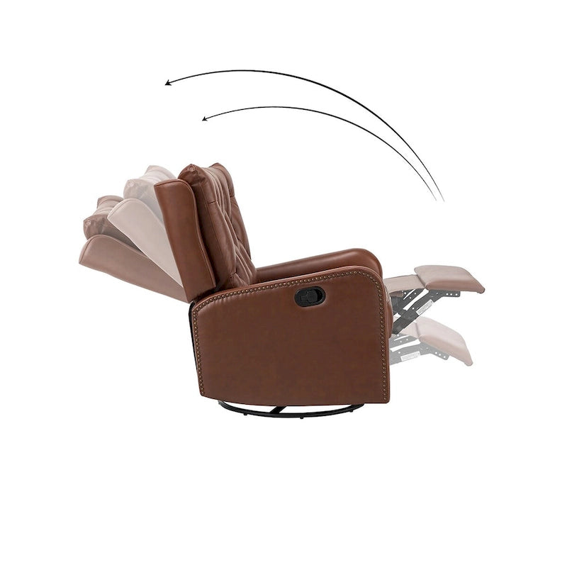 Fauteuil inclinable Jordano Mid-century en cuir véritable avec base en métal par HULALA HOME