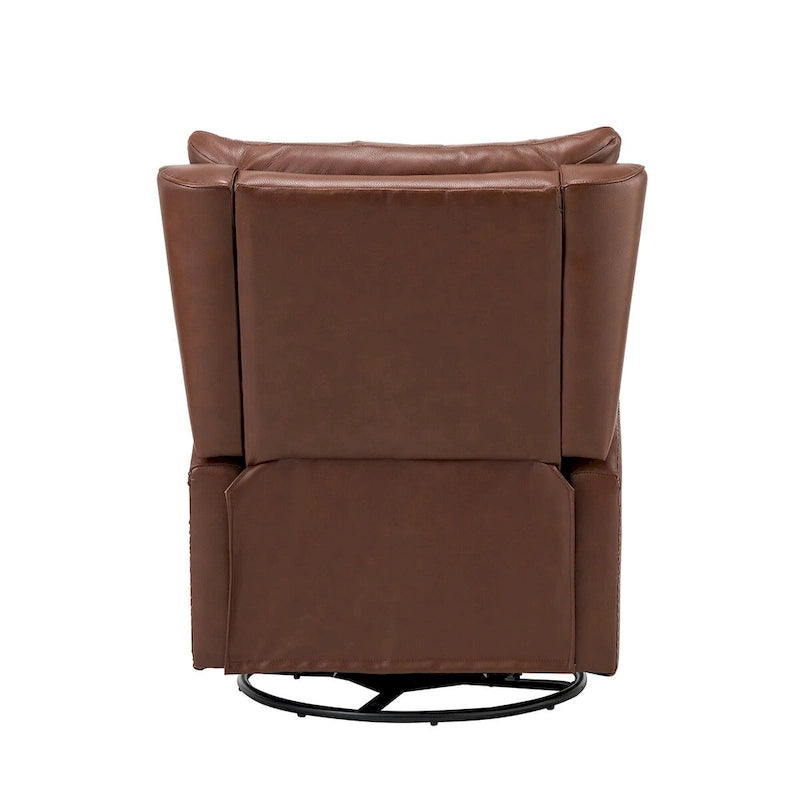 Fauteuil inclinable Jordano Mid-century en cuir véritable avec base en métal par HULALA HOME