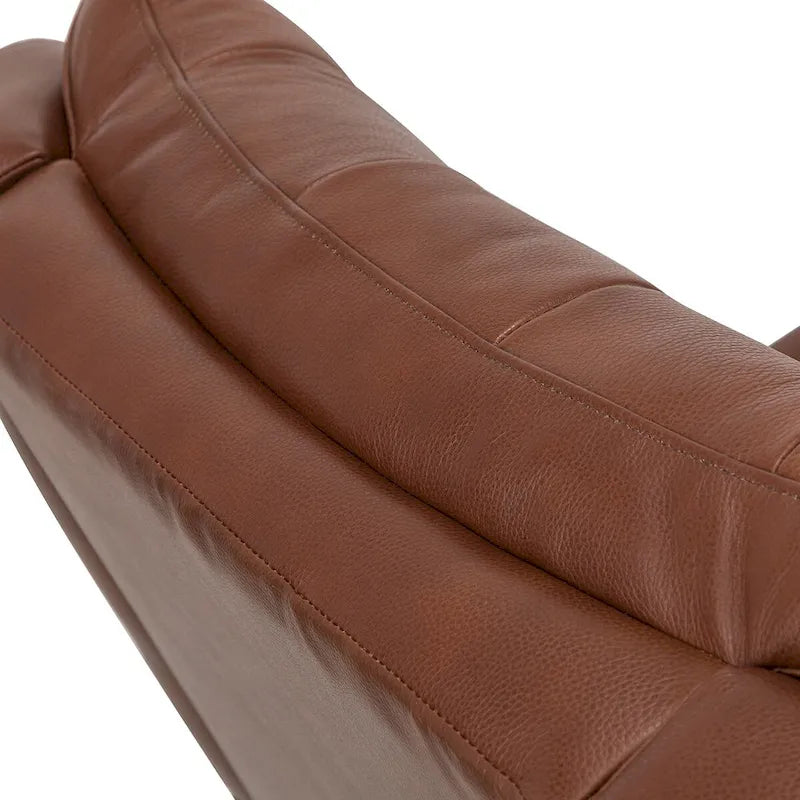 Fauteuil inclinable Jordano Mid-century en cuir véritable avec base en métal par HULALA HOME