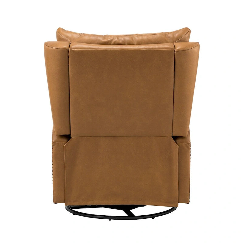 Fauteuil inclinable Jordano Mid-century en cuir véritable avec base en métal par HULALA HOME