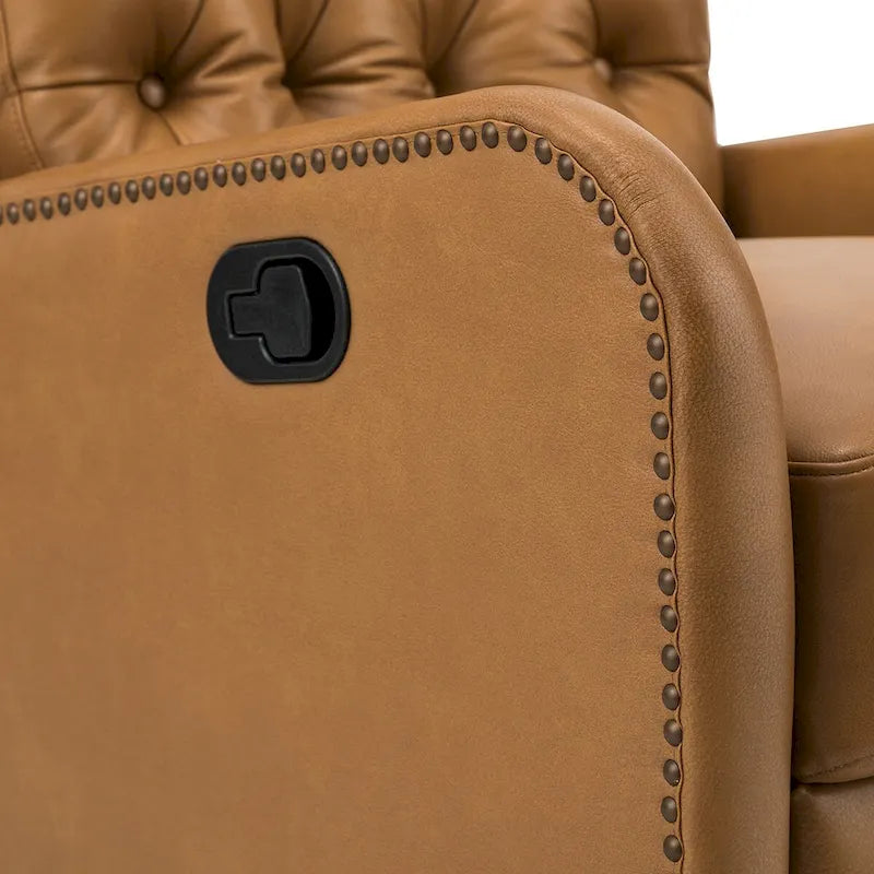Fauteuil inclinable Jordano Mid-century en cuir véritable avec base en métal par HULALA HOME